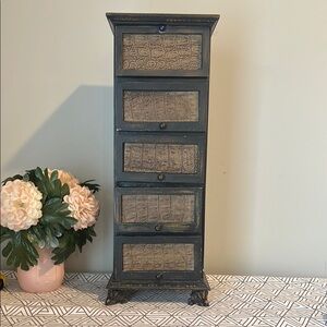 Vintage Style Black and Brown Storage Cabinet